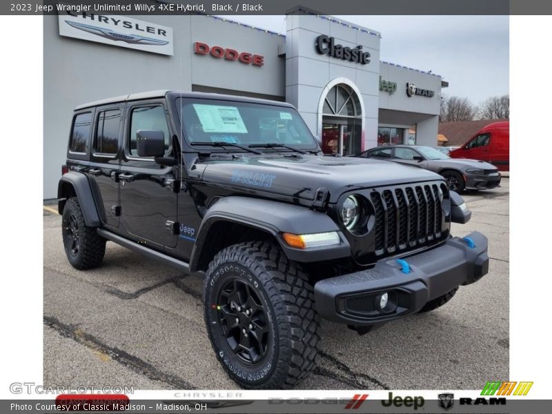 Black / Black 2023 Jeep Wrangler Unlimited Willys 4XE Hybrid