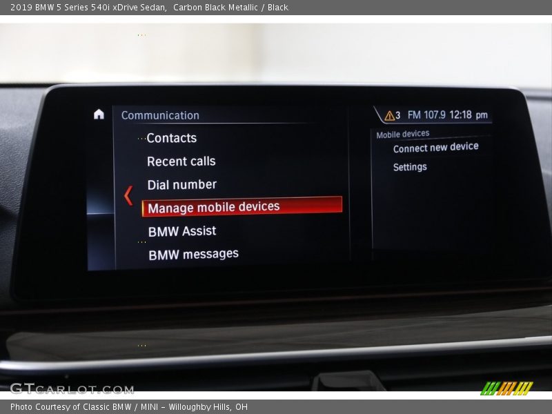 Controls of 2019 5 Series 540i xDrive Sedan