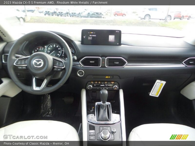 Rhodium White Metallic / Parchment 2023 Mazda CX-5 S Premium AWD