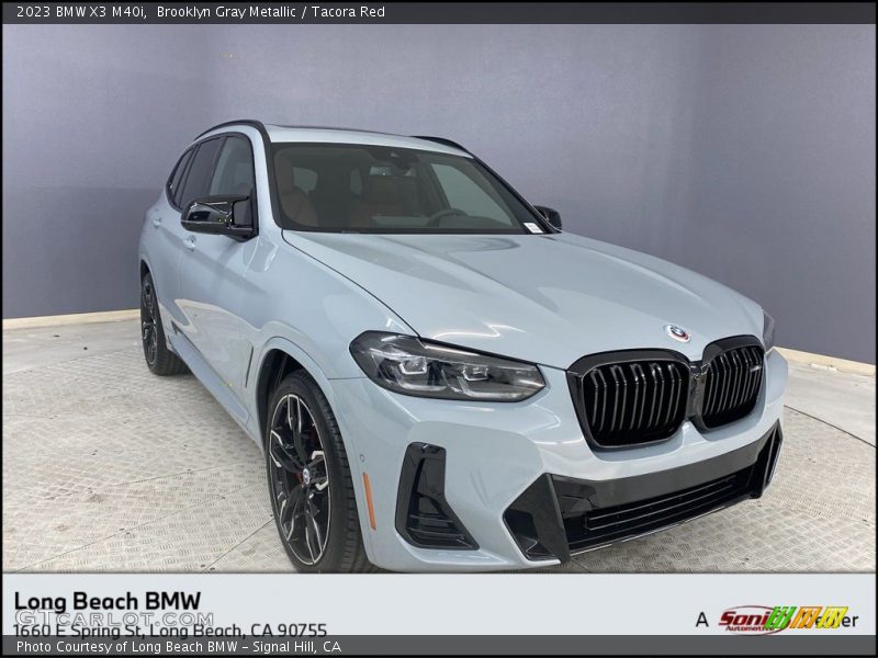 Brooklyn Gray Metallic / Tacora Red 2023 BMW X3 M40i