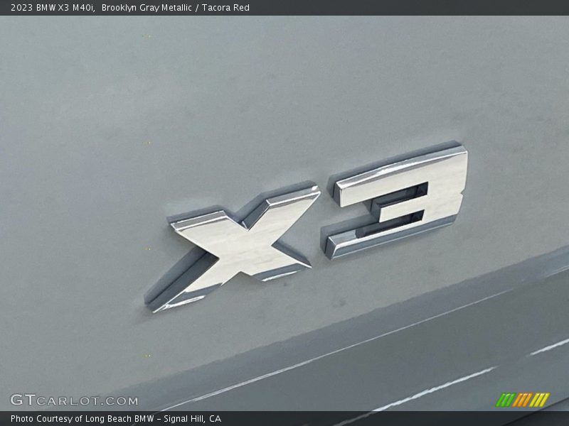 Brooklyn Gray Metallic / Tacora Red 2023 BMW X3 M40i