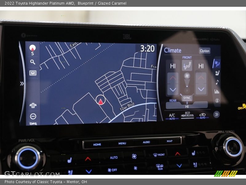 Navigation of 2022 Highlander Platinum AWD