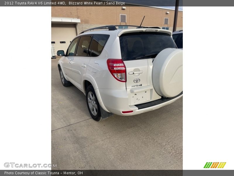 Blizzard White Pearl / Sand Beige 2012 Toyota RAV4 V6 Limited 4WD