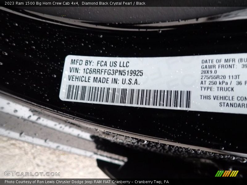 Diamond Black Crystal Pearl / Black 2023 Ram 1500 Big Horn Crew Cab 4x4