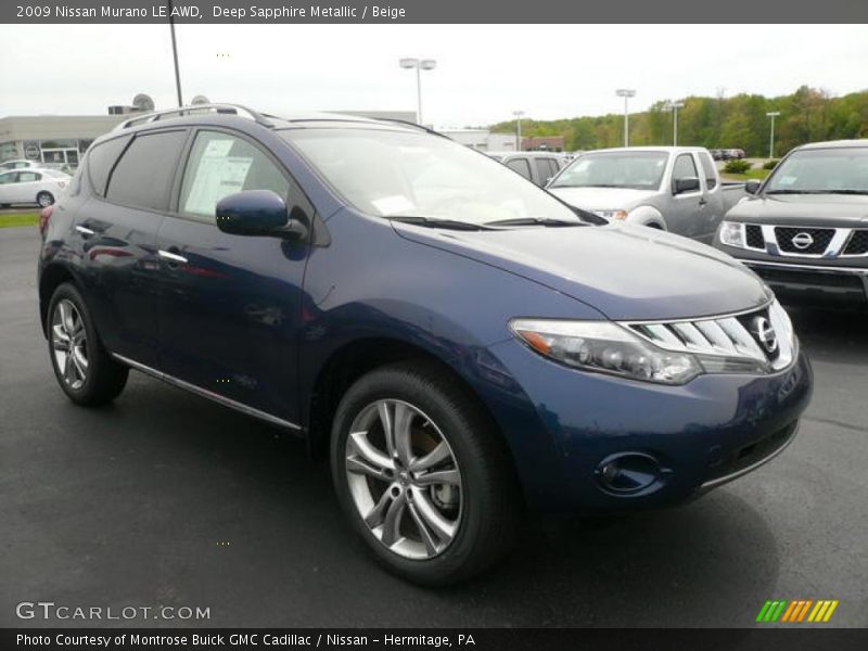 Deep Sapphire Metallic / Beige 2009 Nissan Murano LE AWD