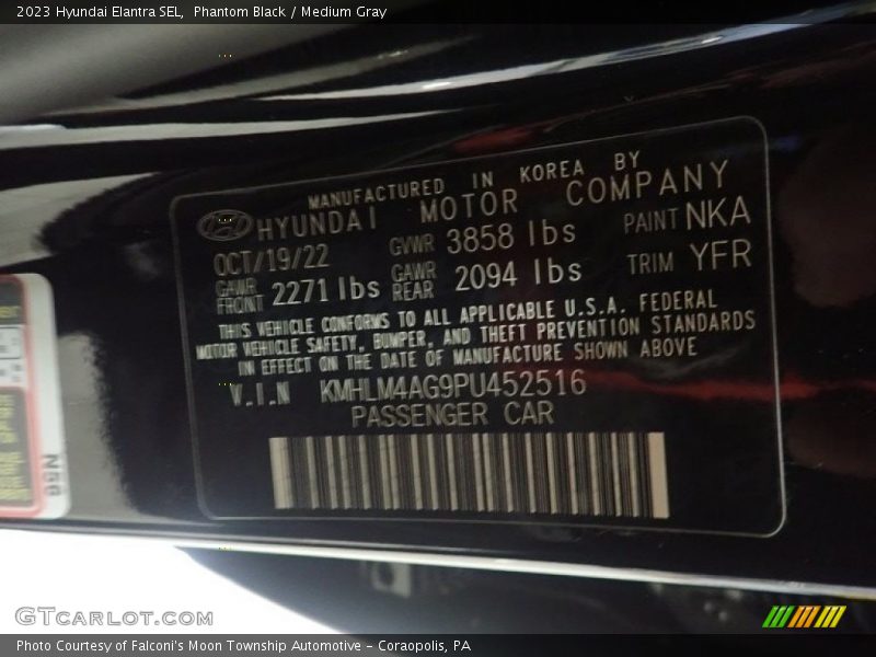 Phantom Black / Medium Gray 2023 Hyundai Elantra SEL