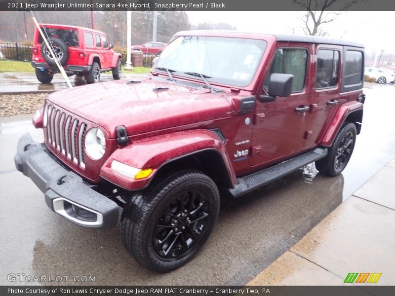 Snazzberry Pearl / Black 2021 Jeep Wrangler Unlimited Sahara 4xe Hybrid