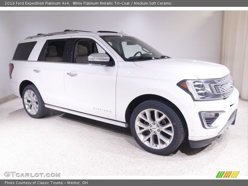 White Platinum Metallic Tri-Coat / Medium Soft Ceramic 2019 Ford Expedition Platinum 4x4