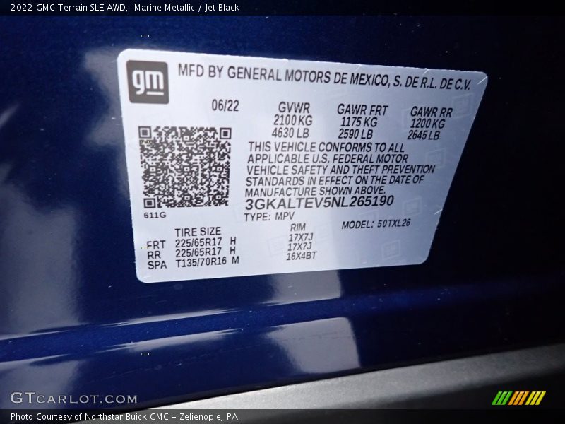 Marine Metallic / Jet Black 2022 GMC Terrain SLE AWD