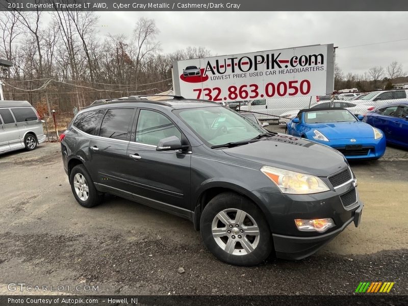 Cyber Gray Metallic / Cashmere/Dark Gray 2011 Chevrolet Traverse LT AWD