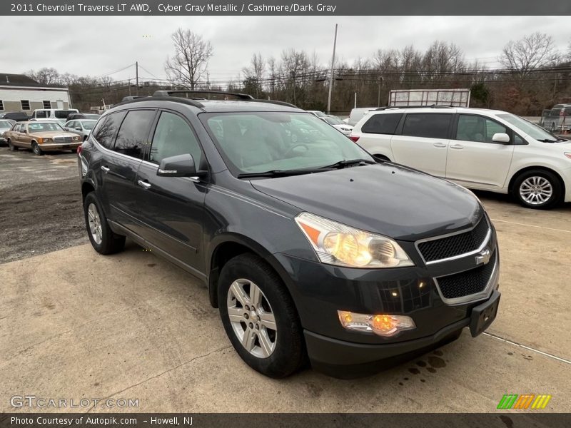 Cyber Gray Metallic / Cashmere/Dark Gray 2011 Chevrolet Traverse LT AWD
