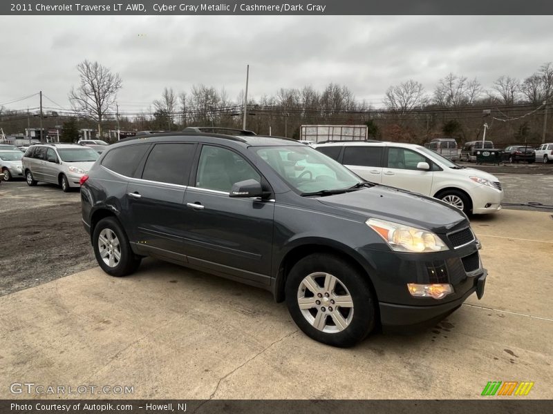Cyber Gray Metallic / Cashmere/Dark Gray 2011 Chevrolet Traverse LT AWD