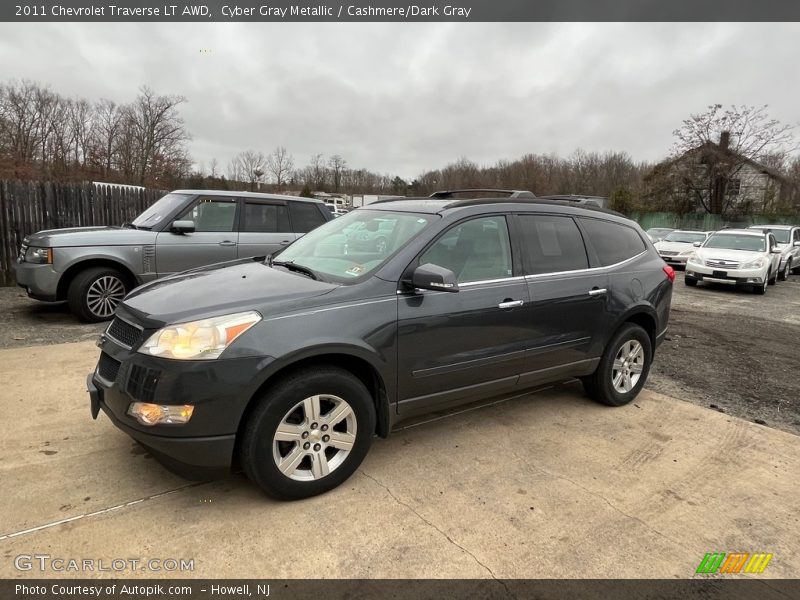 Cyber Gray Metallic / Cashmere/Dark Gray 2011 Chevrolet Traverse LT AWD