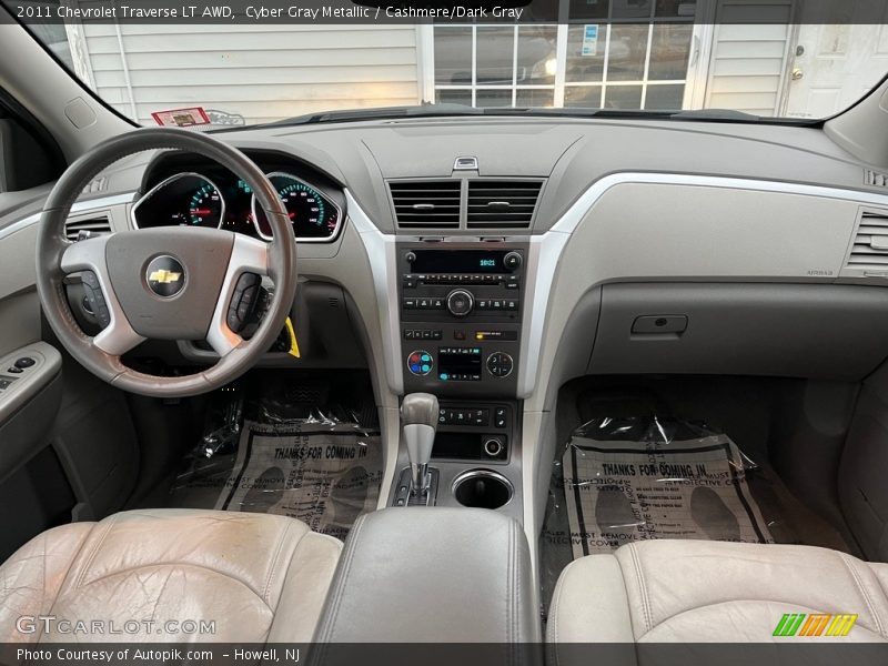Cyber Gray Metallic / Cashmere/Dark Gray 2011 Chevrolet Traverse LT AWD