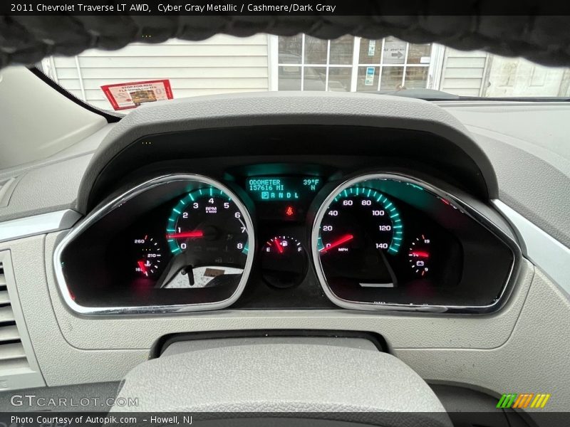 Cyber Gray Metallic / Cashmere/Dark Gray 2011 Chevrolet Traverse LT AWD
