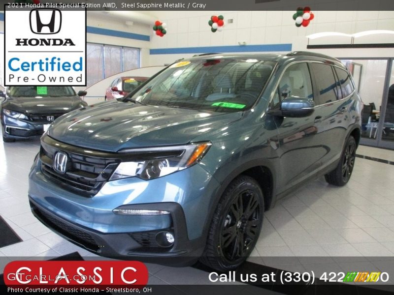 Steel Sapphire Metallic / Gray 2021 Honda Pilot Special Edition AWD