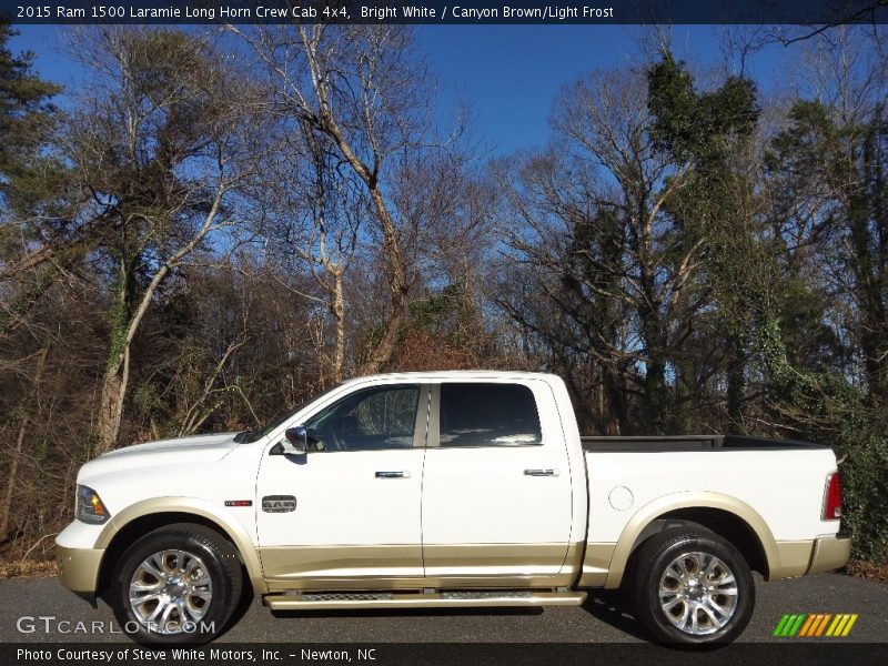 Bright White / Canyon Brown/Light Frost 2015 Ram 1500 Laramie Long Horn Crew Cab 4x4