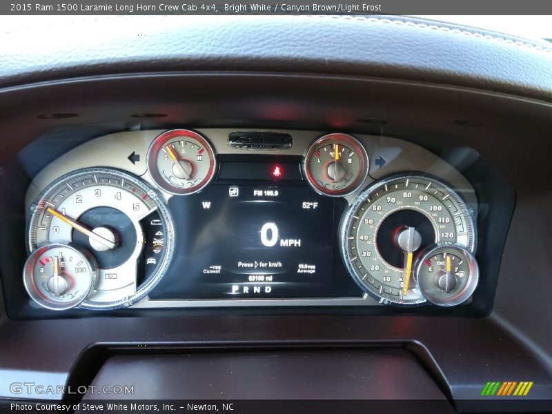 Bright White / Canyon Brown/Light Frost 2015 Ram 1500 Laramie Long Horn Crew Cab 4x4