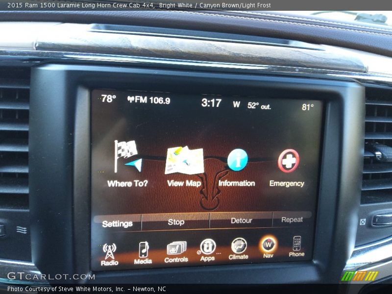 Bright White / Canyon Brown/Light Frost 2015 Ram 1500 Laramie Long Horn Crew Cab 4x4