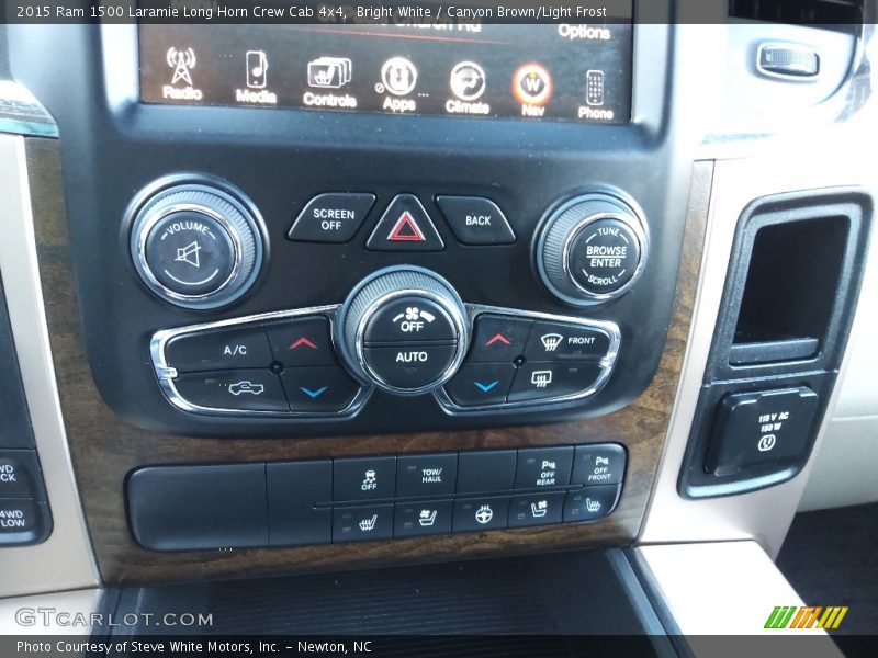 Bright White / Canyon Brown/Light Frost 2015 Ram 1500 Laramie Long Horn Crew Cab 4x4