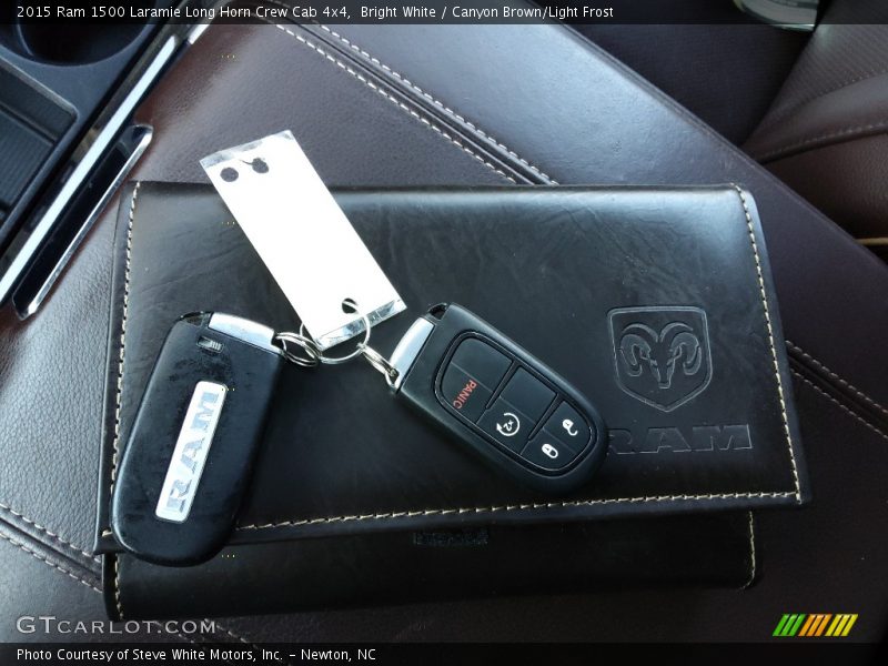 Bright White / Canyon Brown/Light Frost 2015 Ram 1500 Laramie Long Horn Crew Cab 4x4