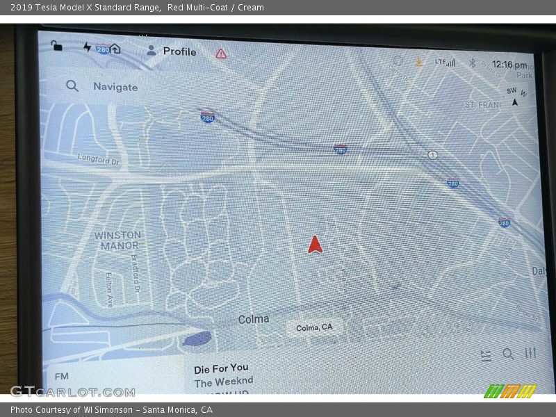Navigation of 2019 Model X Standard Range