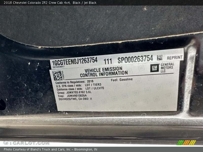 Black / Jet Black 2018 Chevrolet Colorado ZR2 Crew Cab 4x4