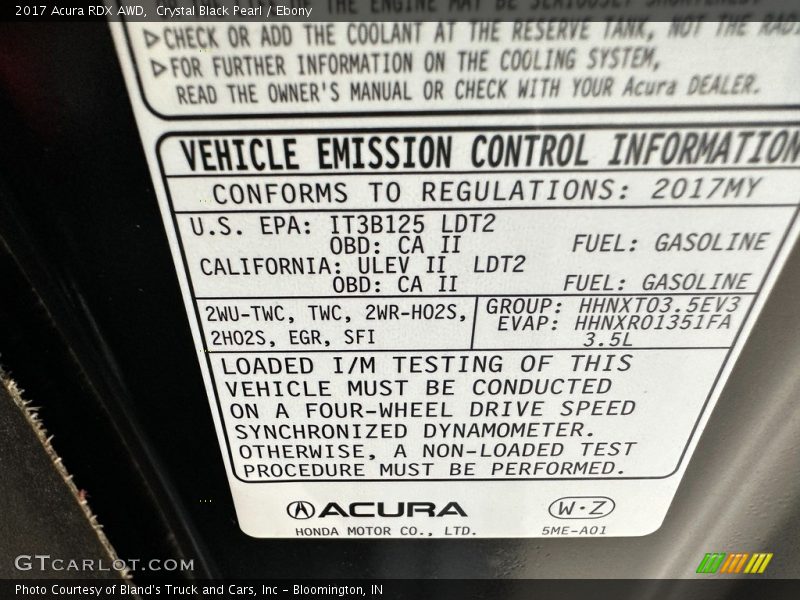 Crystal Black Pearl / Ebony 2017 Acura RDX AWD