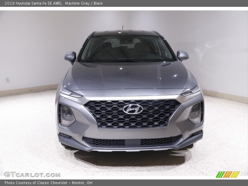 Machine Gray / Black 2019 Hyundai Santa Fe SE AWD
