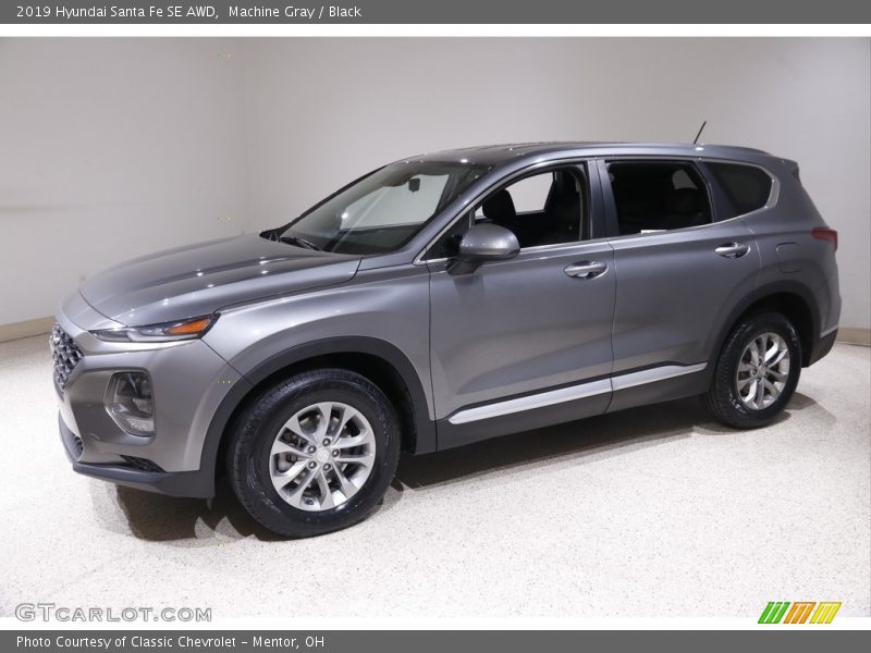 Machine Gray / Black 2019 Hyundai Santa Fe SE AWD