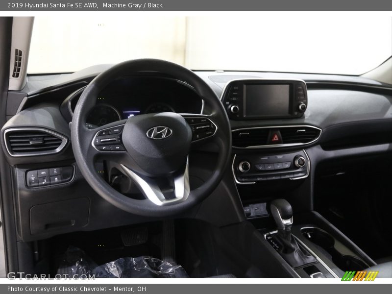 Machine Gray / Black 2019 Hyundai Santa Fe SE AWD