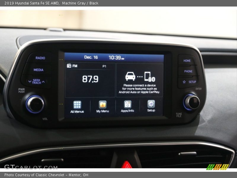 Machine Gray / Black 2019 Hyundai Santa Fe SE AWD