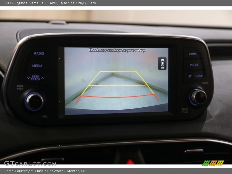 Machine Gray / Black 2019 Hyundai Santa Fe SE AWD