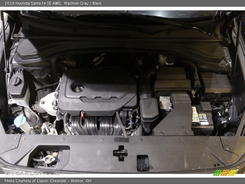 Machine Gray / Black 2019 Hyundai Santa Fe SE AWD