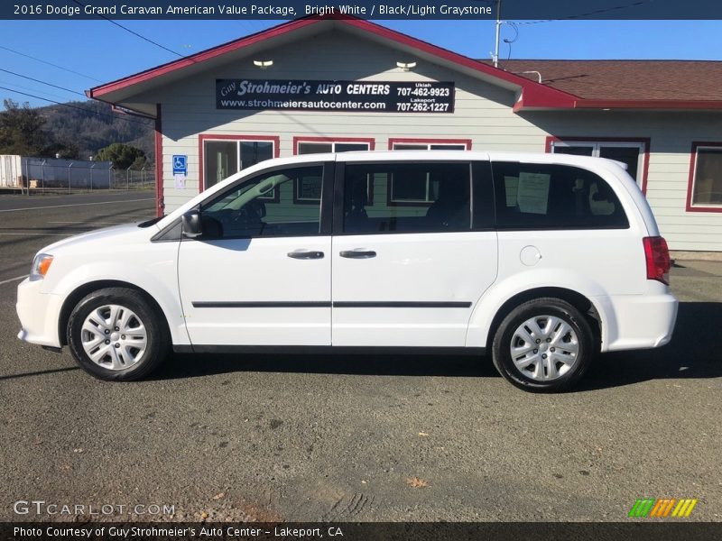 Bright White / Black/Light Graystone 2016 Dodge Grand Caravan American Value Package
