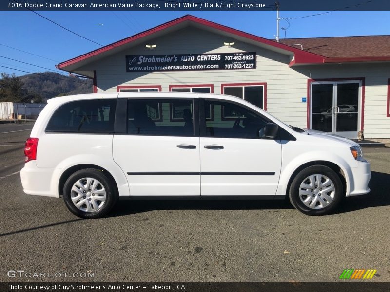Bright White / Black/Light Graystone 2016 Dodge Grand Caravan American Value Package