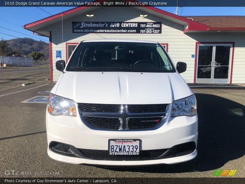 Bright White / Black/Light Graystone 2016 Dodge Grand Caravan American Value Package