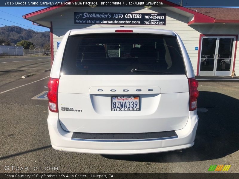 Bright White / Black/Light Graystone 2016 Dodge Grand Caravan American Value Package