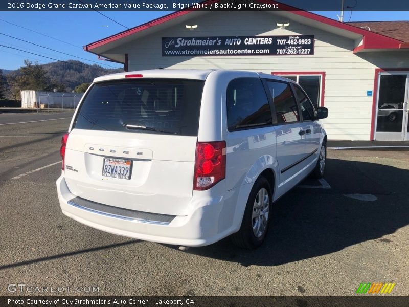 Bright White / Black/Light Graystone 2016 Dodge Grand Caravan American Value Package