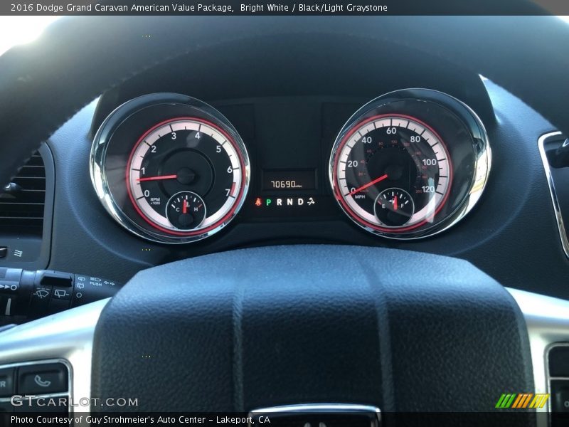 Bright White / Black/Light Graystone 2016 Dodge Grand Caravan American Value Package