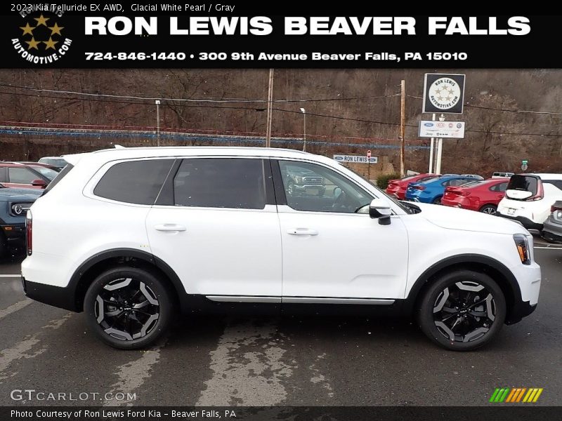 Glacial White Pearl / Gray 2023 Kia Telluride EX AWD