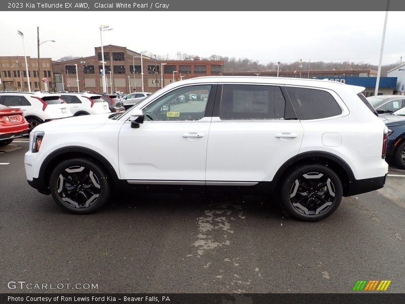 Glacial White Pearl / Gray 2023 Kia Telluride EX AWD