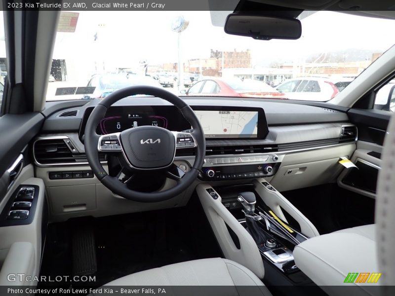 Glacial White Pearl / Gray 2023 Kia Telluride EX AWD