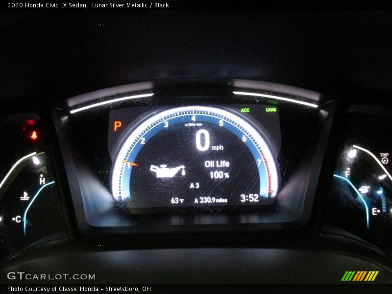 Lunar Silver Metallic / Black 2020 Honda Civic LX Sedan