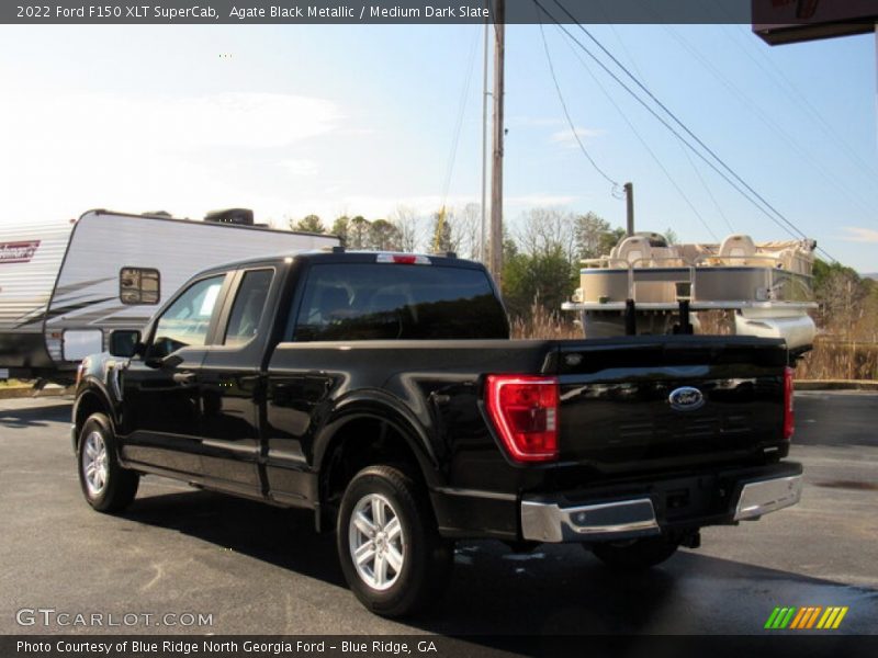 Agate Black Metallic / Medium Dark Slate 2022 Ford F150 XLT SuperCab