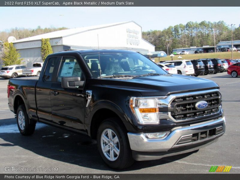 Agate Black Metallic / Medium Dark Slate 2022 Ford F150 XLT SuperCab