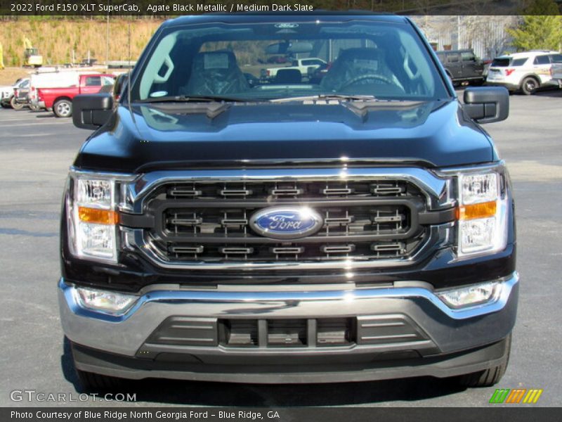 Agate Black Metallic / Medium Dark Slate 2022 Ford F150 XLT SuperCab