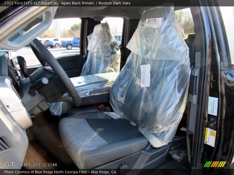 Agate Black Metallic / Medium Dark Slate 2022 Ford F150 XLT SuperCab