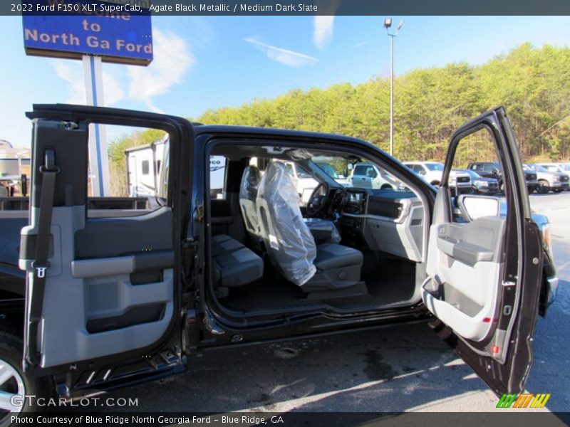 Agate Black Metallic / Medium Dark Slate 2022 Ford F150 XLT SuperCab