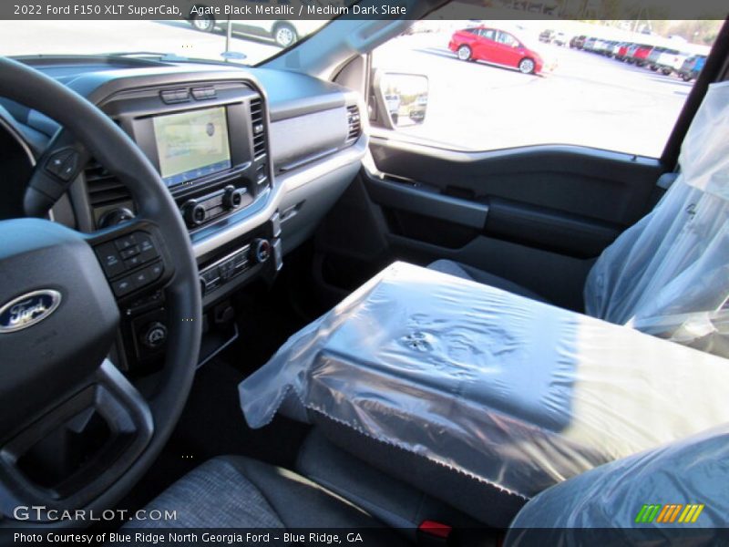 Agate Black Metallic / Medium Dark Slate 2022 Ford F150 XLT SuperCab